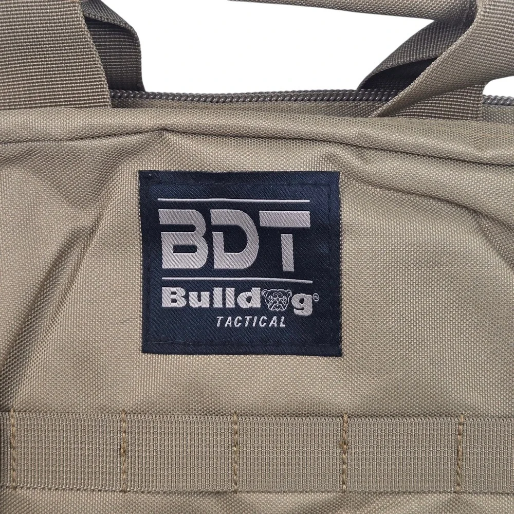 Bulldog Tactical BDT917T Deluxe 2 Pistol Range Soft Bag Tan MOLLE Utility Case